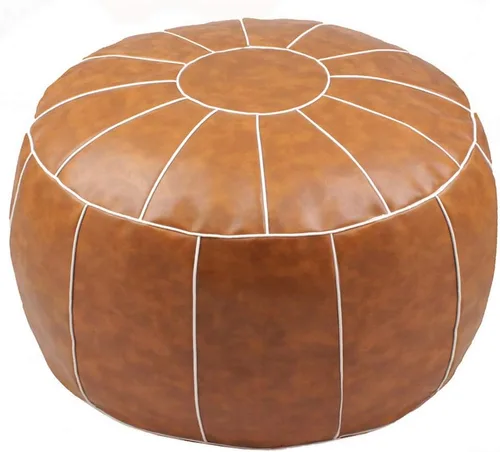Puf decorativo para pies, taburete redondo de cuero sin relleno, cojín otomano de almacenamiento o para descansar tus pies, silla de suelo, pie,