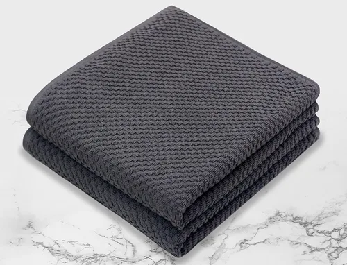 Miniatura 7 de COTTON CRAFT Sábanas de Baño con Tejido de Gofre - Juego de 2 Sábanas de Baño de Lujo Estilo Spa Europeo con Tejido de Gofre - Sábana de Baño de Gris