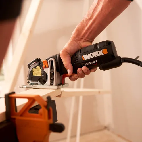Miniatura 7 de Worx WX420L 3 Amp Versacut Sierra circular compacta eléctrica de 3-3/8 pulgadas con tecnología de guía láser