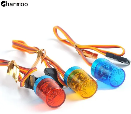 Miniatura 7 de 1/10 1/14 RC Car Led Flash Lights Police OD 9MM multifunción 360 grados giratoria lámpara intermitente para 1:10 RC off road Car 1:14 Tamiya tractor