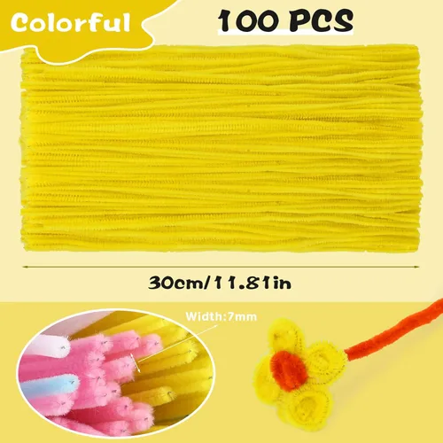Miniatura 51 de Zlulary Juego de 100 limpiapipas de chenilla, de color sólido, para limpiar tuberías, manualidades, manualidades, decoración, tallos de felpilla Gris