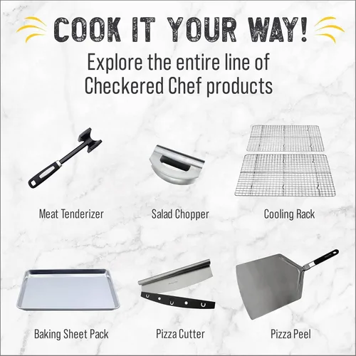 Miniatura 8 de Herramienta de corte de ensalada Checkered Chef con cubierta, cuchillo Mezzaluna de acero inoxidable, para vegetales, picador, cortador