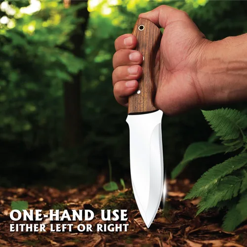 Cuchillo de hoja fija para caza y rastreo, cuchillo de acero inoxidable para Bushcraft, cuchillos de transporte para exploradores con funda de