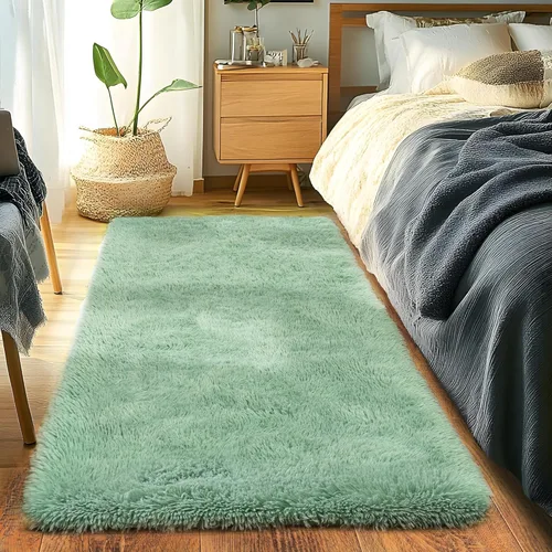 Miniatura 74 de Alfombras de Pasillo para Dormitorio 2x6 pies Alfombras de Pasillo para Pasillos Antideslizantes Suaves de Pelo Largo Alfombra de Cabecera, Alfombra