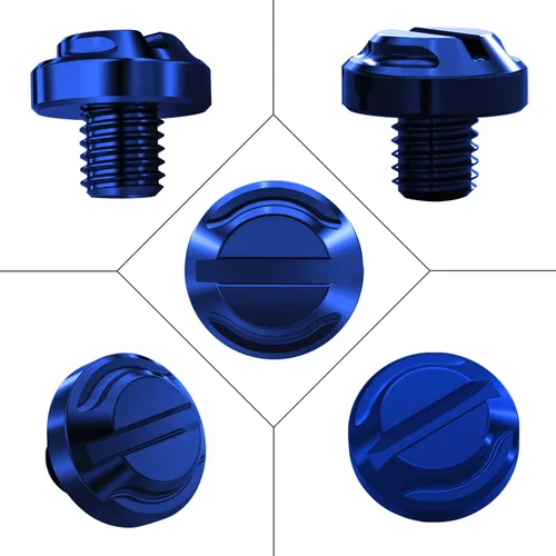 Miniatura 3 de 4 tapones para agujeros de espejo azul para motocicleta, 2 regulares+2 reversas M8x1.25 (azul, M8>2 regular + 2 reverso)