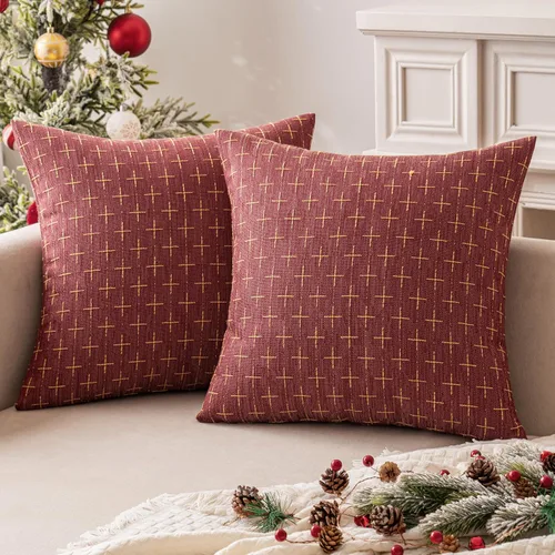 Miniatura 32 de MIULEE - Juego de 2 fundas de almohada decorativas de lino de arpillera, modernas, estilo campestre, rústicas, tejidas, con textura, para sofá
