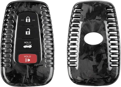 Miniatura 10 de Funda para llavero de fibra de carbono genuina para Toyota 86 GT86 Avalon C-HR Camry Corolla Highlander Land Cruiser Prado Prius RAV4 2016-2023