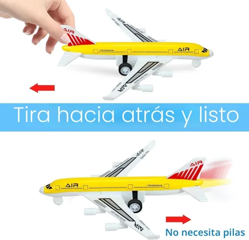 Miniatura 6 de Juguetes de Avión, Avión de Metal con Retroceso para Niños y Niñas de 3 4 5 6 7 Años, Modelos de Aviones Die Cast, Vehículos de Juego para Niños