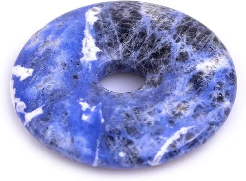 Miniatura 29 de JOE FOREMAN Anillo de cuarzo amatista natural de 1.181 in con colgante de donas circulares para hacer joyas, 1 unidad, Piedra
