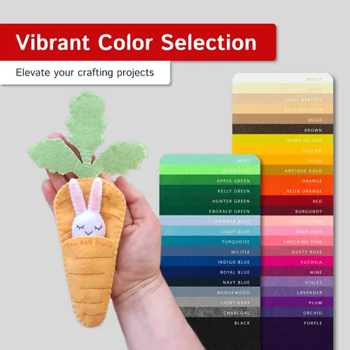 Miniatura 5 de The Felt Store Fieltro artesanal por el patio – Tela de fieltro suave, afelpada y duradera para manualidades, decoraciones, bordado