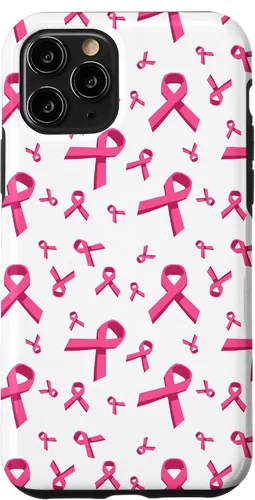 Miniatura 28 de iPhone 13 patrón de cinta rosa concientización del cáncer de mama mujeres caso de apoyo