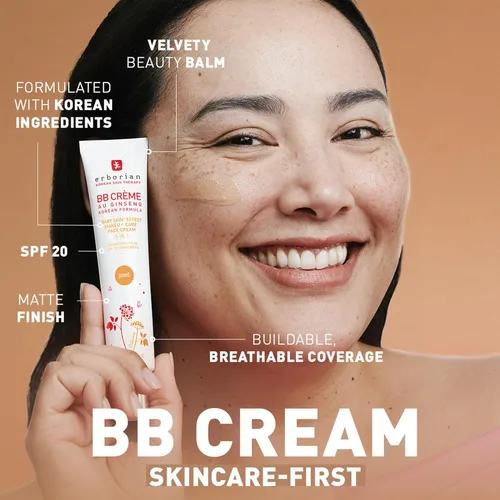 Miniatura 2 de Erborian BB Crema Matte Beauty Balm SPF 20, Cuidado de la piel coreana para unificar el tono Maquillaje híbrido, hidrata y oculta, cobertura Clair