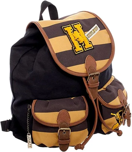 Miniatura 2 de Harry Potter Hufflepuff Varsity Mochila de 14 x 17 pulgadas, Negro -, Cordón