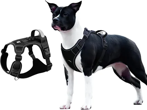 Miniatura 8 de Arnés para perro sin tirones con soporte para Airtag para perros de tamaño mediano, ajustable, a prueba de escapes, sin estrangulamiento y chaleco