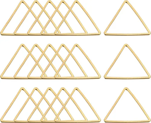 Miniatura 12 de MECCANIXITY Aro de abalorios triangular, anillo de enlace geométrico hueco triangular para hacer joyas