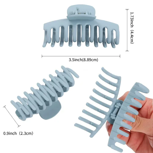 Miniatura 5 de 10 pinzas para el cabello para mujer, 3.5 pulgadas, antideslizantes, medianas y grandes, para cabello fino, paquete de 5 pinzas cuadradas