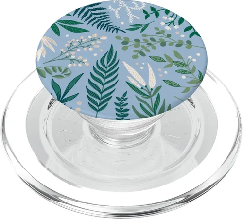 Miniatura 7 de Follaje de helecho botánico verde y baya blanca con diseño floral PopSockets intercambiables PopGrip