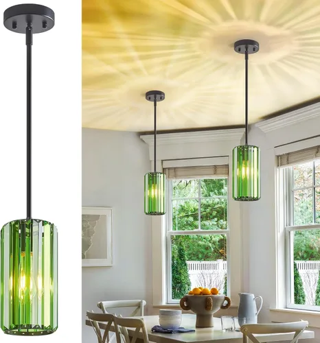 Miniatura 28 de Iluminación colgante dorada moderna mini candelabros de cristal, lámpara colgante ajustable para cocina, isla, comedor, pasillo, dormitorio