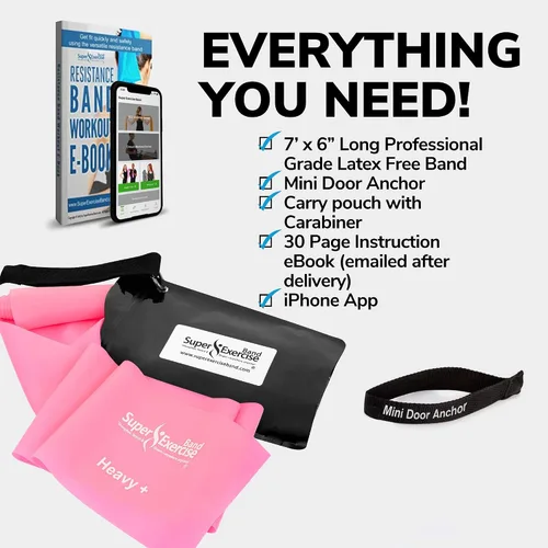 Miniatura 2 de Resistance Bands for Working Out 7Ft Long Resistance Bands Super Exercise Bands with Carry Pouch and Door Anchor I Latex Free Workout Bands