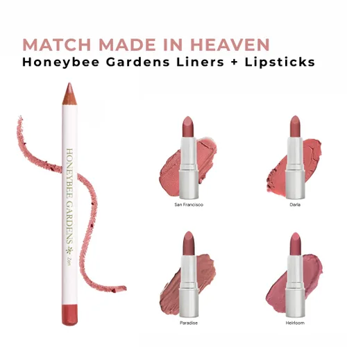Miniatura 6 de Honeybee Gardens Delineador de labios irresistible, sombra rosa cálida Zen, delineador de labios de larga duración, deslizamiento suave, vegano