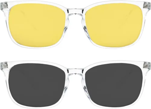 Miniatura 7 de Gafas de conducción nocturna para hombres y mujeres, lentes polarizados de visión nocturna antirreflejos Marco negro con lente amarilla nocturna