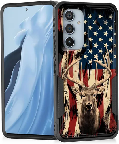 Miniatura 48 de Funda para Galaxy A14 5G, resistente de doble capa híbrida de policarbonato duro, goma suave, a prueba de golpes, funda protectora resistente