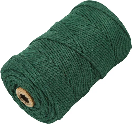 Miniatura 54 de Cordón de algodón para macramé, hilo torcido de 4 capas, cuerda de algodón natural, suministros perfectos de macramé, para hacer soportes colgantes