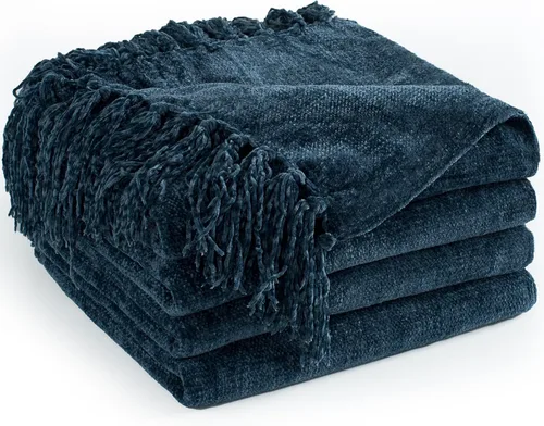 Miniatura 26 de Manta de Chenilla para Sofá 50"X 60", Mantas Suaves y Acogedoras con Flecos con Borlas para Cama Sofá Silla Cubierta, Mantas Decorativas Bohemias