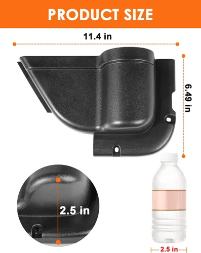 Miniatura 5 de CALBEAU Bolsillos para puerta delantera, 2 portavasos laterales para puerta de Jeep Wrangler 2011-2018 Jeep Wrangler JK JKU 2/4 puertas, accesorios