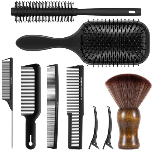 Miniatura 8 de SALON SILK Peine de pelo para hombres y mujeres, set de 8 peines profesionales para cabello mojado, rizado, natural, desenredante, para separar