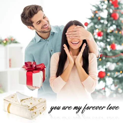 Miniatura 6 de Ganeen Manta de boda para parejas, marido y esposa, 60 x 50 pulgadas, regalo de compromiso, aniversario, matrimonio, para novia, novio, recién Beige