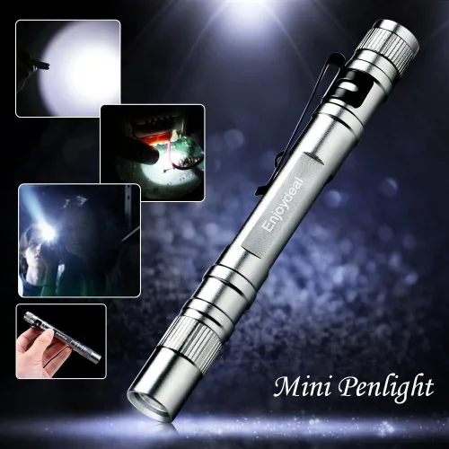 Miniatura 7 de 5 unids pluma linternas 1000LM ultra delgado portátil LED Penlight bolsillo pluma linterna luz linterna con clip para interior al aire libre