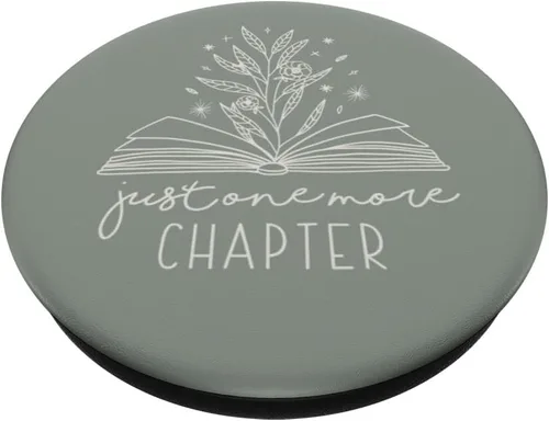 Miniatura 2 de Just One More Chapter - Amante de los libros florales (salvia polvorienta) PopSockets estándar PopGrip