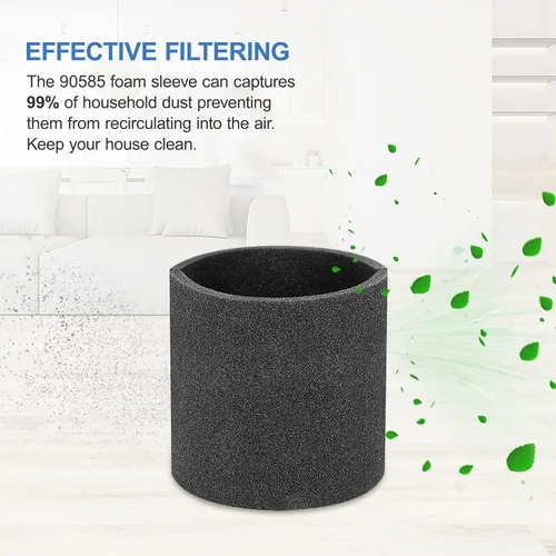 Miniatura 5 de KEEPOW 90585 - Funda de espuma para filtro de aspiradora y filtro 90107 compatible con la mayoría de limpiadores de aspiradora de 5 a 16 galones