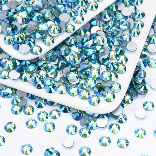 Miniatura 9 de 1440 piezas de diamantes de imitación SS20 de cristal de vidrio con parte posterior plana, gemas de cristal redondas de parte posterior plana