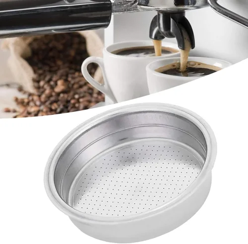 Miniatura 3 de Cesta de filtro de café ultrafina de acero inoxidable de doble capa, filtro poroso presurizado de 2.008 in, accesorios de repuesto para cafetera