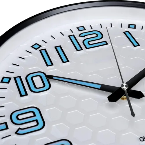 Miniatura 5 de Plumeet Reloj de pared con luz nocturna de 13 pulgadas con función silenciosa y brillante que no hace tictac, funciona con pilas, para el hogar, Luz