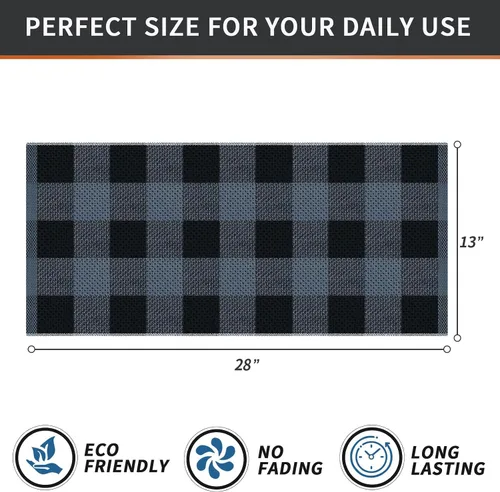 Miniatura 4 de Homaxy Toallas de cocina a cuadros de 100 % algodón, 13 x 28 pulgadas, súper suaves y absorbentes, para secar platos, paquete de 4, negro y gris