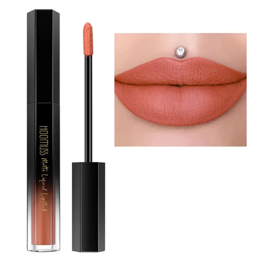 Miniatura 29 de Lápiz labial rojo de larga duración, pintalabios líquido mate para mujeres sin transferencia, a prueba de manchas, suave y fácil de aplicar