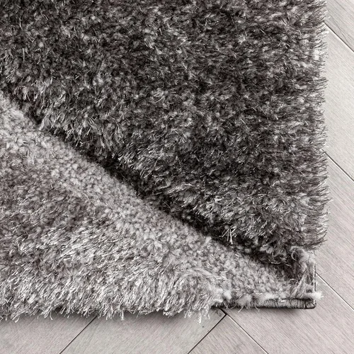 Miniatura 5 de Well Woven Luze - Alfombra geométrica de felpa suave y gruesa con textura 3D, color negro, 2 x 7 pies (2 pies 3 pulgadas x 7 pies 3 pulgadas)