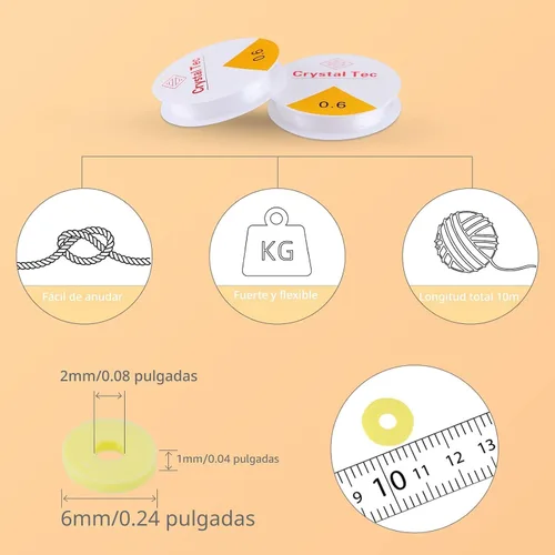 Miniatura 5 de SJZWSD Kit de 6 cajas para hacer pulseras de la amistad, colección de 16,000 cuentas de arcilla, semillas y vidrio, cuentas de letras, dijes