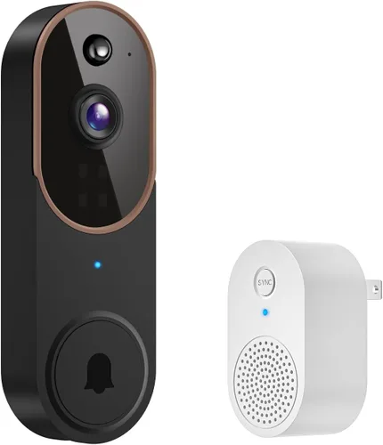 GridTera - Cámara de timbre de video inalámbrica de 1080p, detección humana AI, vista en vivo, visión nocturna, almacenamiento en la nube, WiFi de