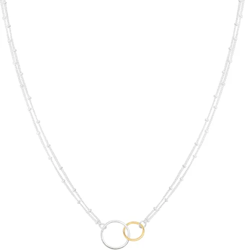 Silpada Pagosa - Collar de eslabones circulares en plata de ley y chapado en oro de 14 quilates