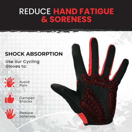 Miniatura 3 de Guantes de bicicleta para hombres y mujeres con almohadilla antideslizante que absorbe los golpes, guantes de ciclismo ligeros para dedos completos