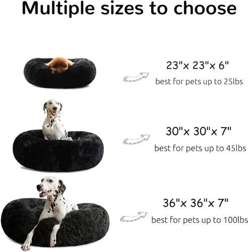 Miniatura 3 de Hachikitty Calming Donut Cuddler - Cama para perros medianos, 24 pulgadas