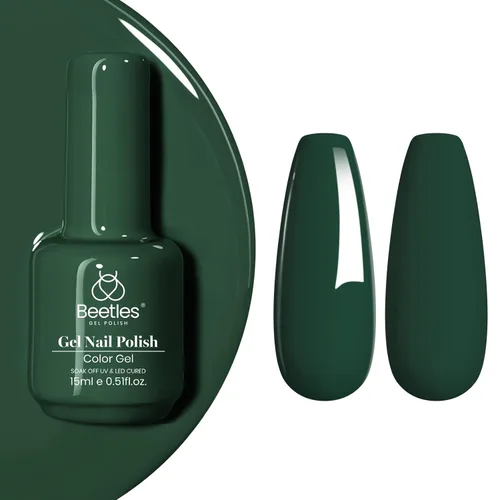 Miniatura 184 de Beetles - Esmalte de uñas de gel verde luminoso que brilla en la oscuridad, esmalte de uñas de gel que se absorbe con lámpara LED UV, arte de uñas