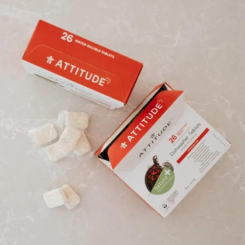 Miniatura 3 de Pastillas para Lavavajillas ATTITUDE, Fórmula Efectiva a Base de Plantas y Minerales Soluble en Agua, Libre de Fosfatos, Vegana y Sin Crueldad, Sin