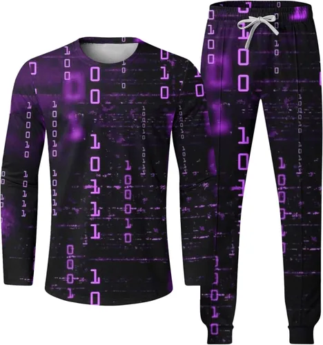 Miniatura 5 de Conjuntos chándal 2 piezas para hombre jersey de manga larga camisas, bolsillos pantalones largos trajes deportivos