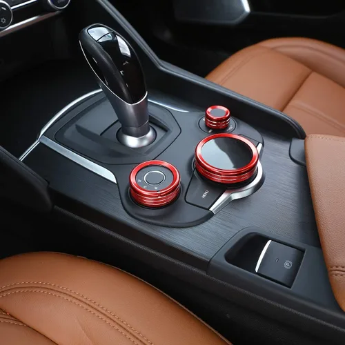 Miniatura 4 de Aleación de aluminio para consola central interior de automóvil, perilla multimedia, accesorio para Alfa Romeo Giulia Stelvio 2017-2020
