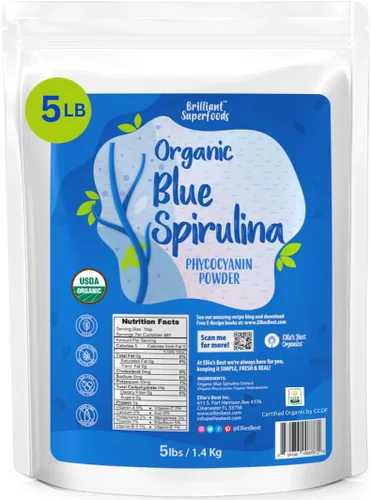 Miniatura 4 de Ellie's Best Polvo de espirulina azul orgánico (extracto de ficocianina), 60 porciones, sin olor, vegano, sin OMG, sin gluten, sin lácteos